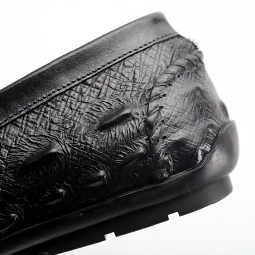Luxury CrocTex Leather Brogue Loafers