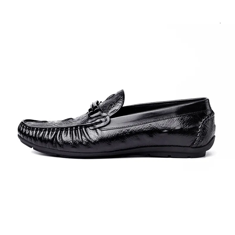 Luxury CrocTex Leather Brogue Loafers