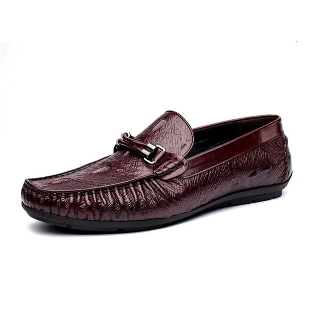 Luxury CrocTex Leather Brogue Loafers