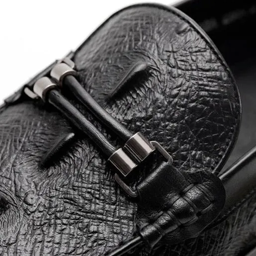 Luxury CrocTex Leather Brogue Loafers