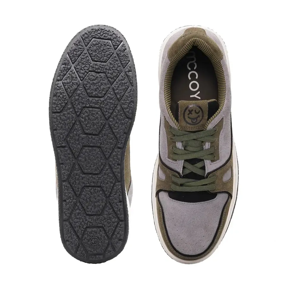 Mccoy Decker Leather Suede Men's Trainers Dark green and grey
