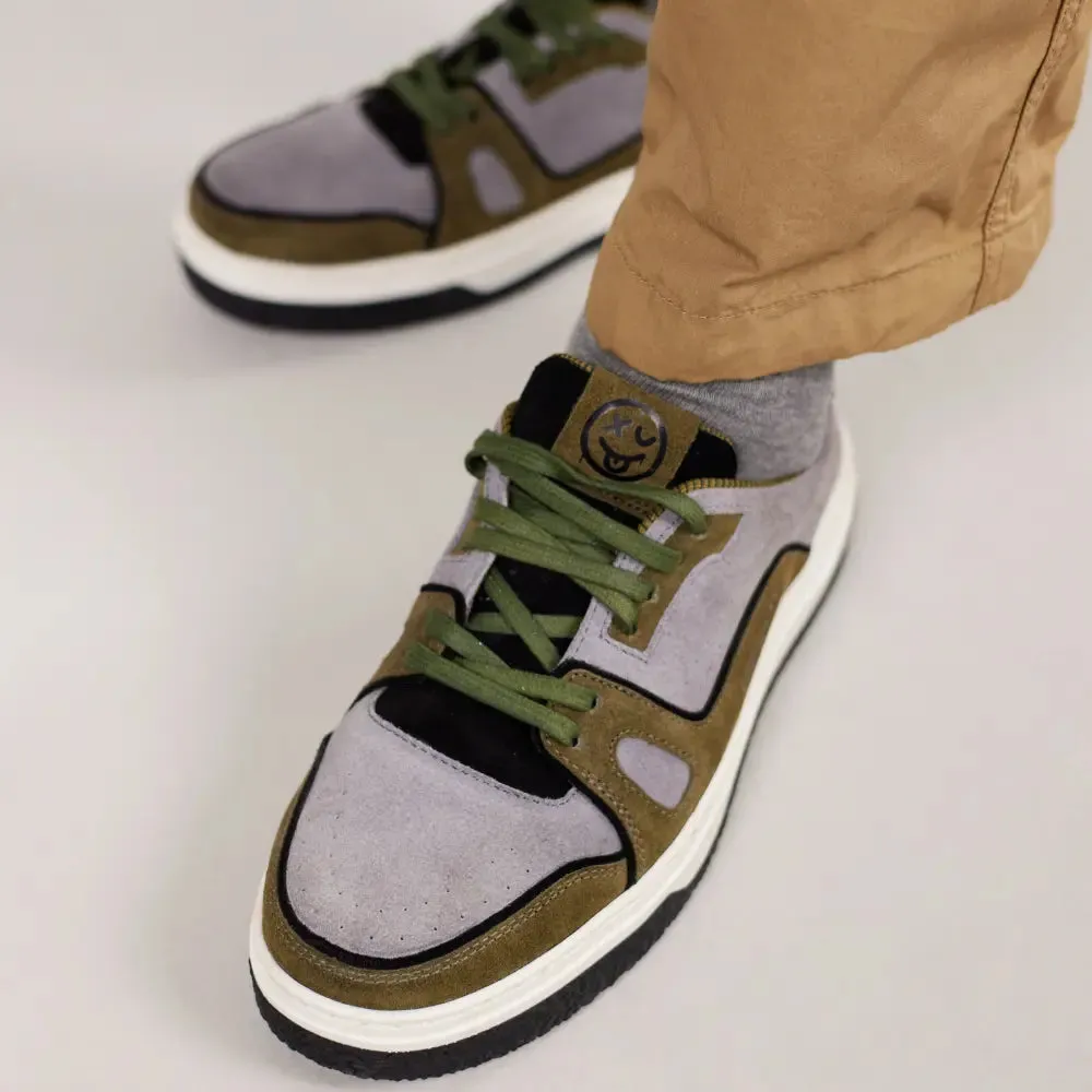 Mccoy Decker Leather Suede Men's Trainers Dark green and grey