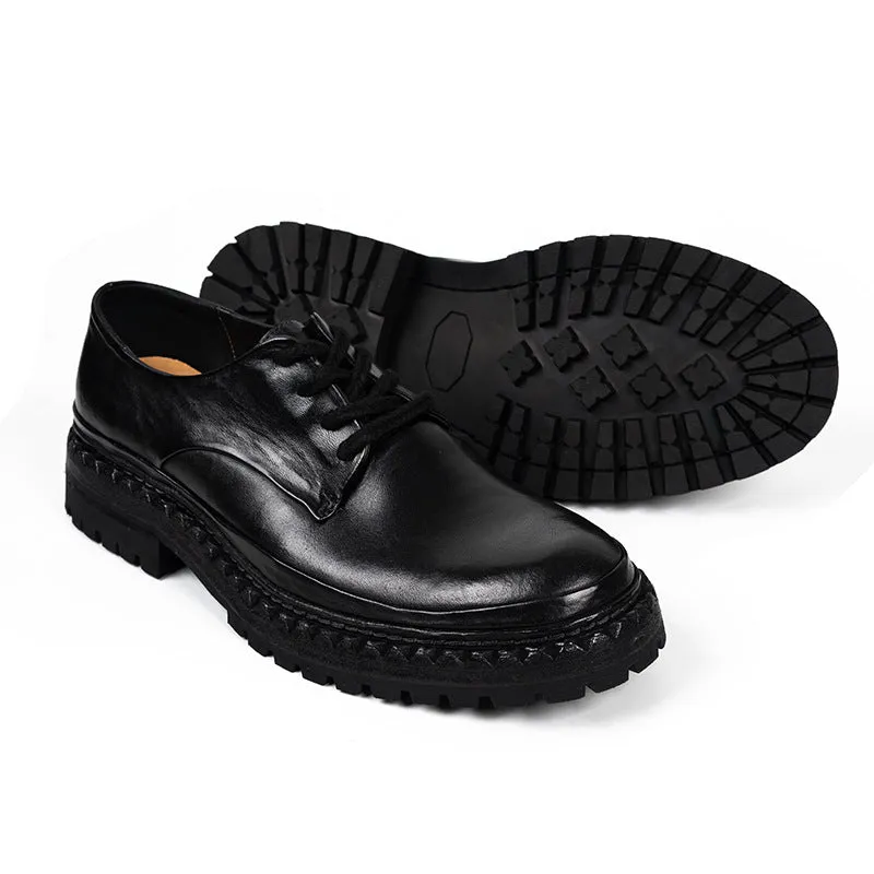 Men's Platform Derby Shoes Horsehide