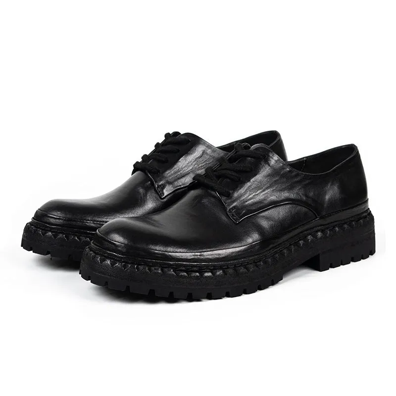Men's Platform Derby Shoes Horsehide
