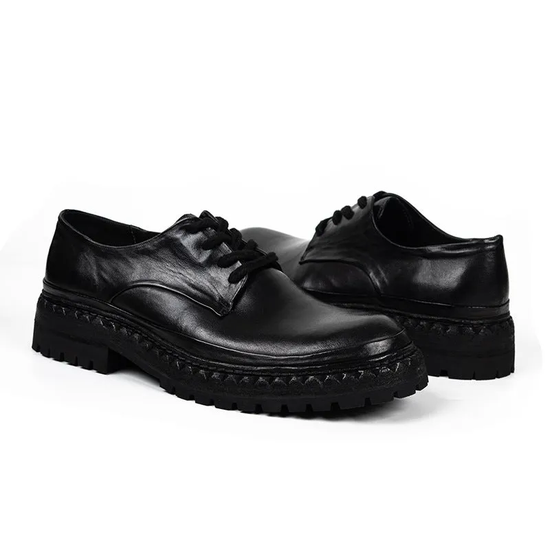 Men's Platform Derby Shoes Horsehide