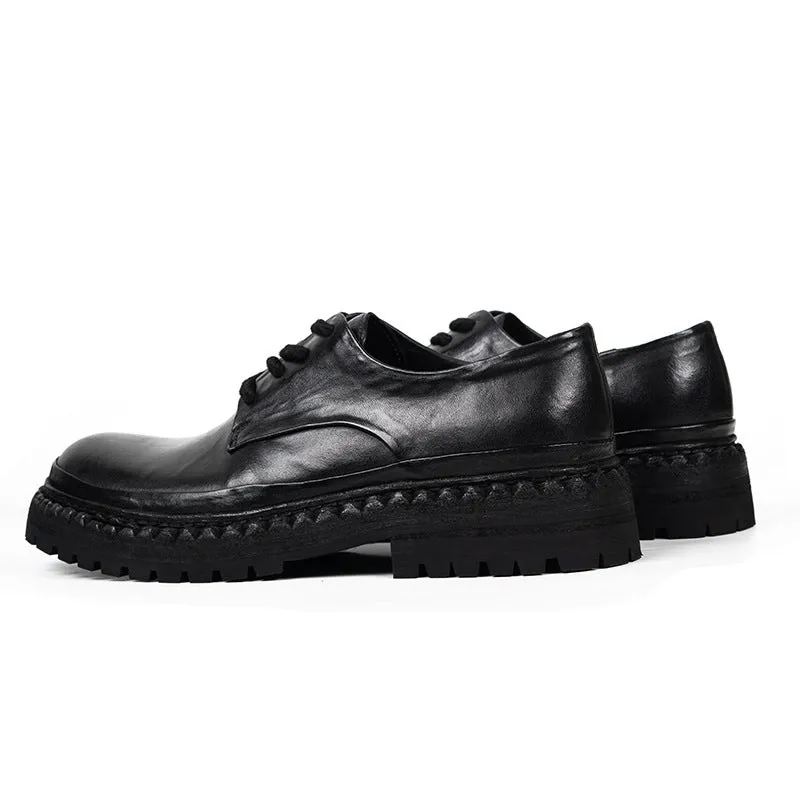 Men's Platform Derby Shoes Horsehide