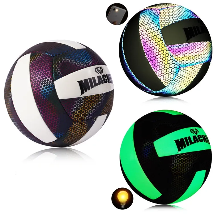 MILACHIC Fluorescent Volleyball No.5 PU Machine Stitched Volleyball(6930 Night Light)