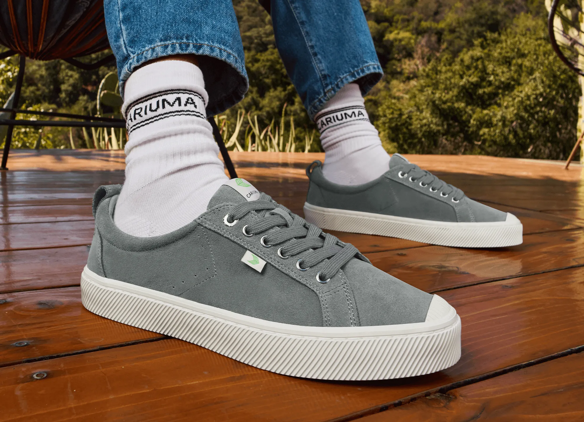 OCA Low Stripe Leopard Print Suede Sneaker Men