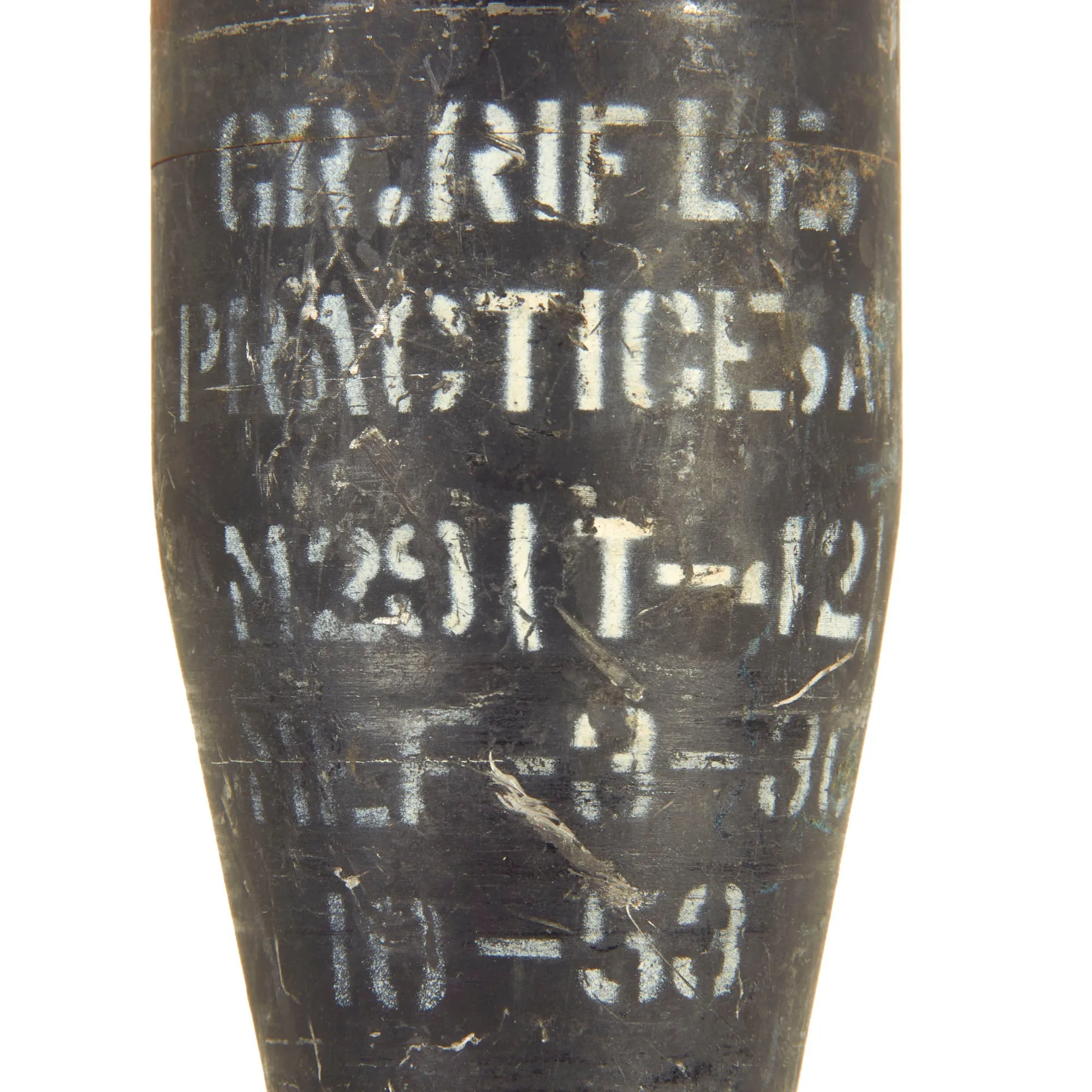 Original U.S. Korean/Vietnam War Inert M29 Practice Energa AT Rifle Grenade Trainer and Vietnam War Inert Practice M31 HEAT Anti-Armor Rifle Grenade Trainer - 2 Items