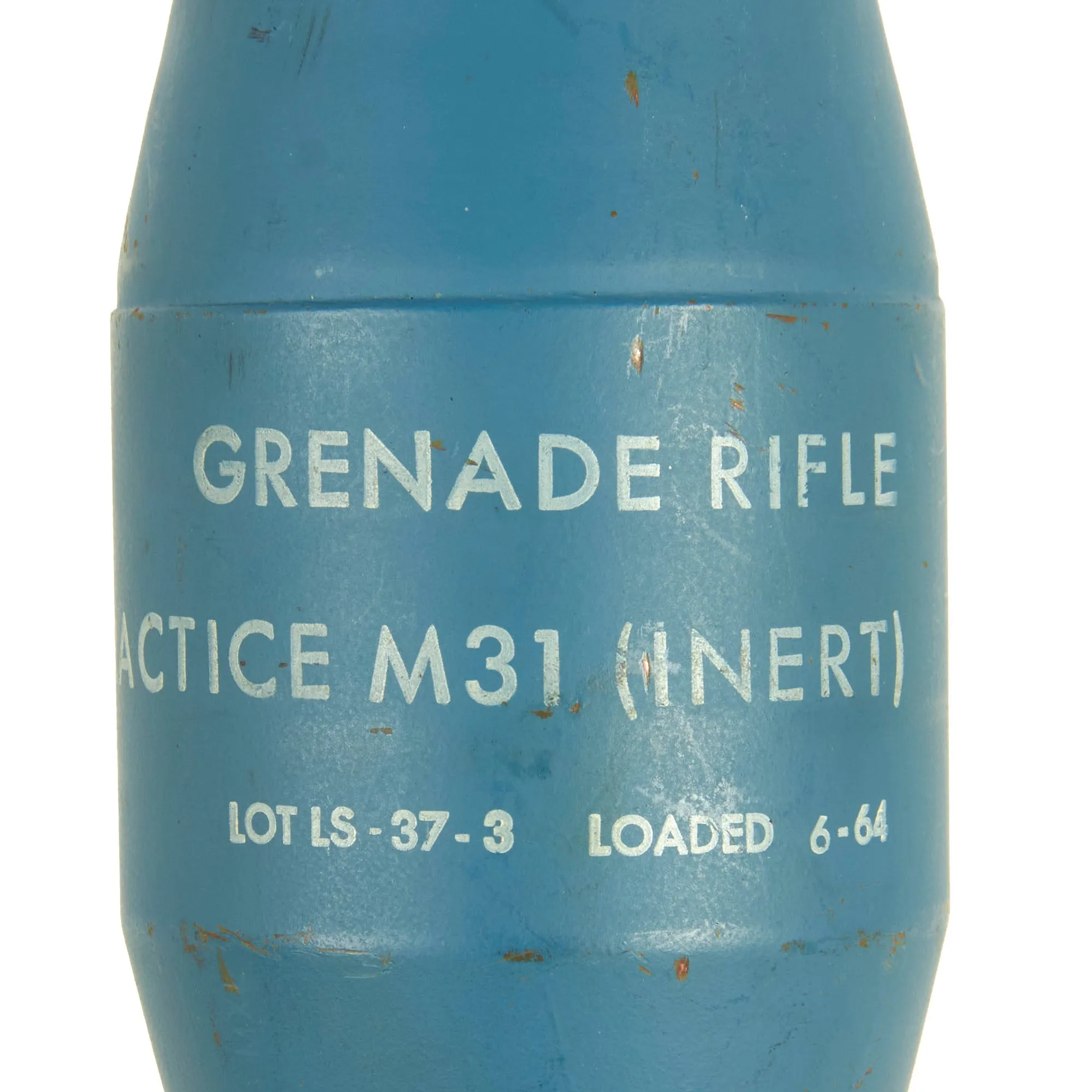 Original U.S. Korean/Vietnam War Inert M29 Practice Energa AT Rifle Grenade Trainer and Vietnam War Inert Practice M31 HEAT Anti-Armor Rifle Grenade Trainer - 2 Items