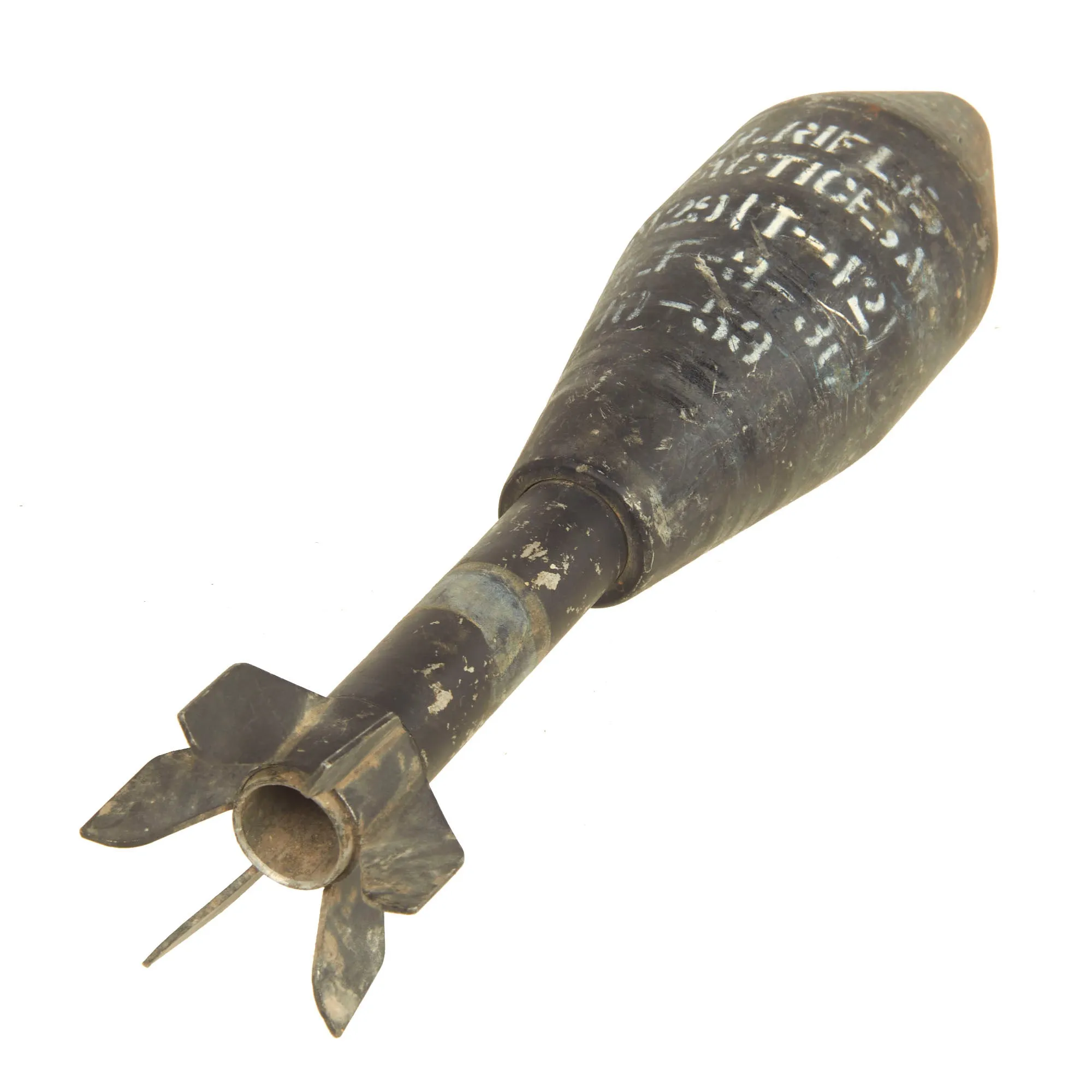 Original U.S. Korean/Vietnam War Inert M29 Practice Energa AT Rifle Grenade Trainer and Vietnam War Inert Practice M31 HEAT Anti-Armor Rifle Grenade Trainer - 2 Items