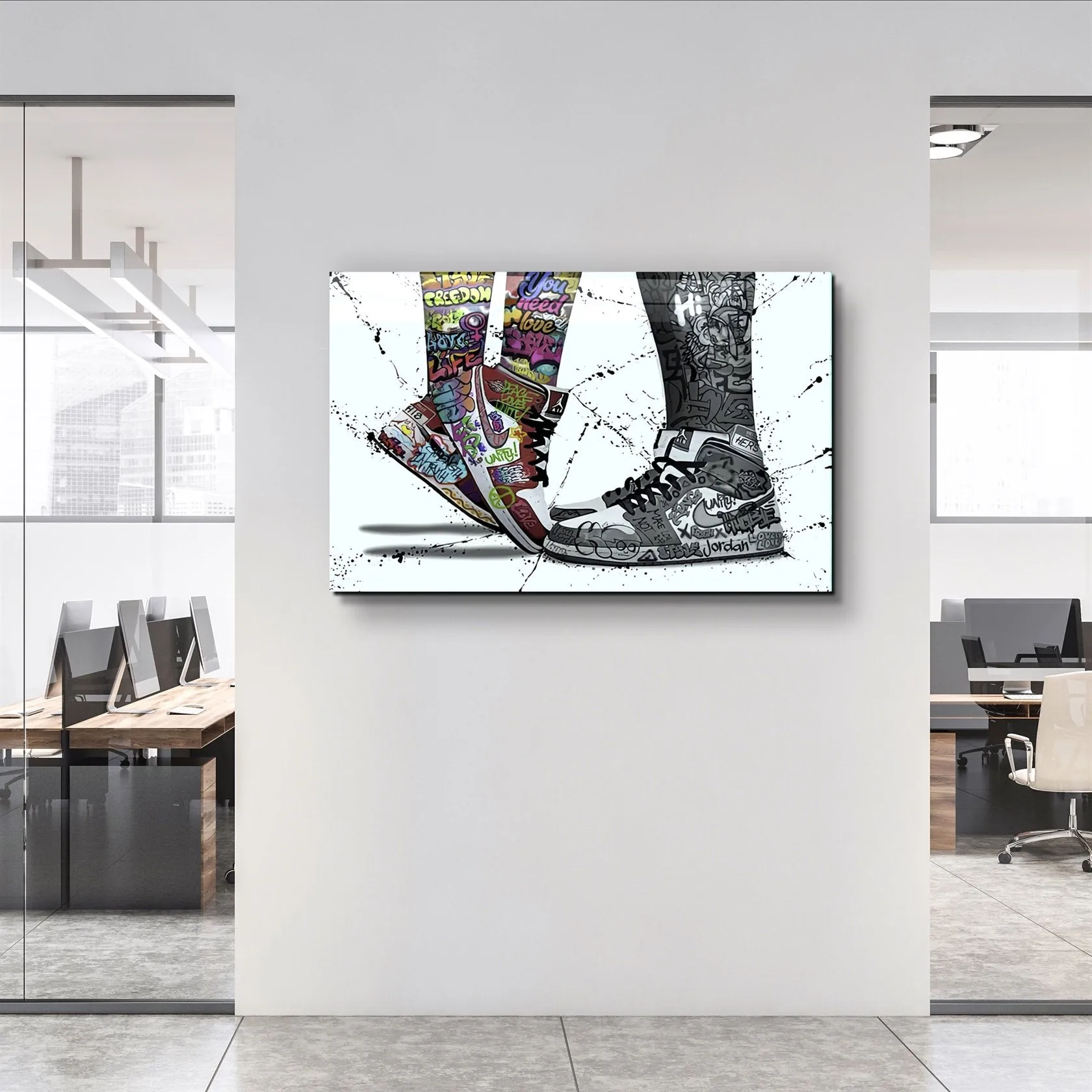 ・"Street Art Footwear V2"・Glass Wall Art