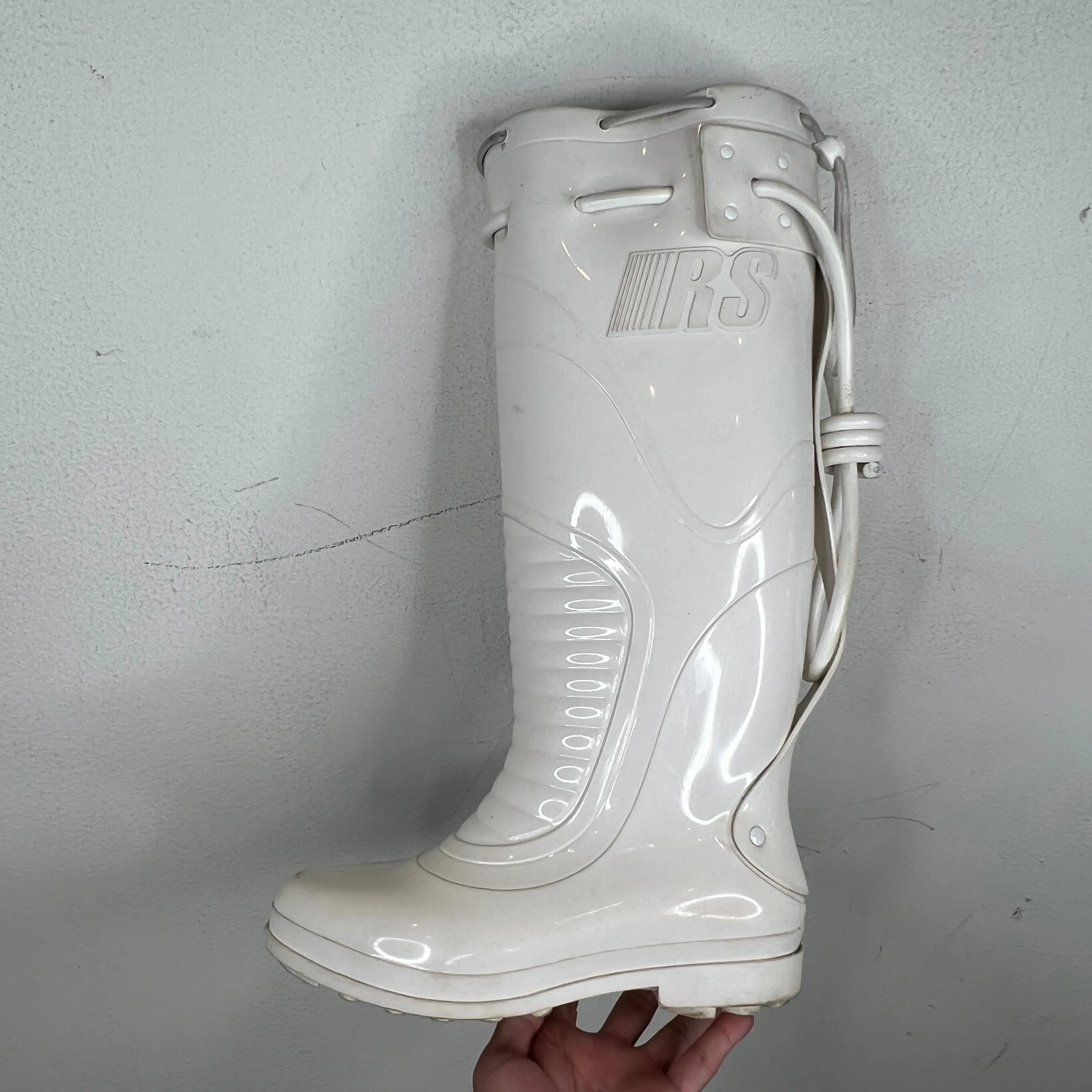 Raf Simons White Future Wellington Boots