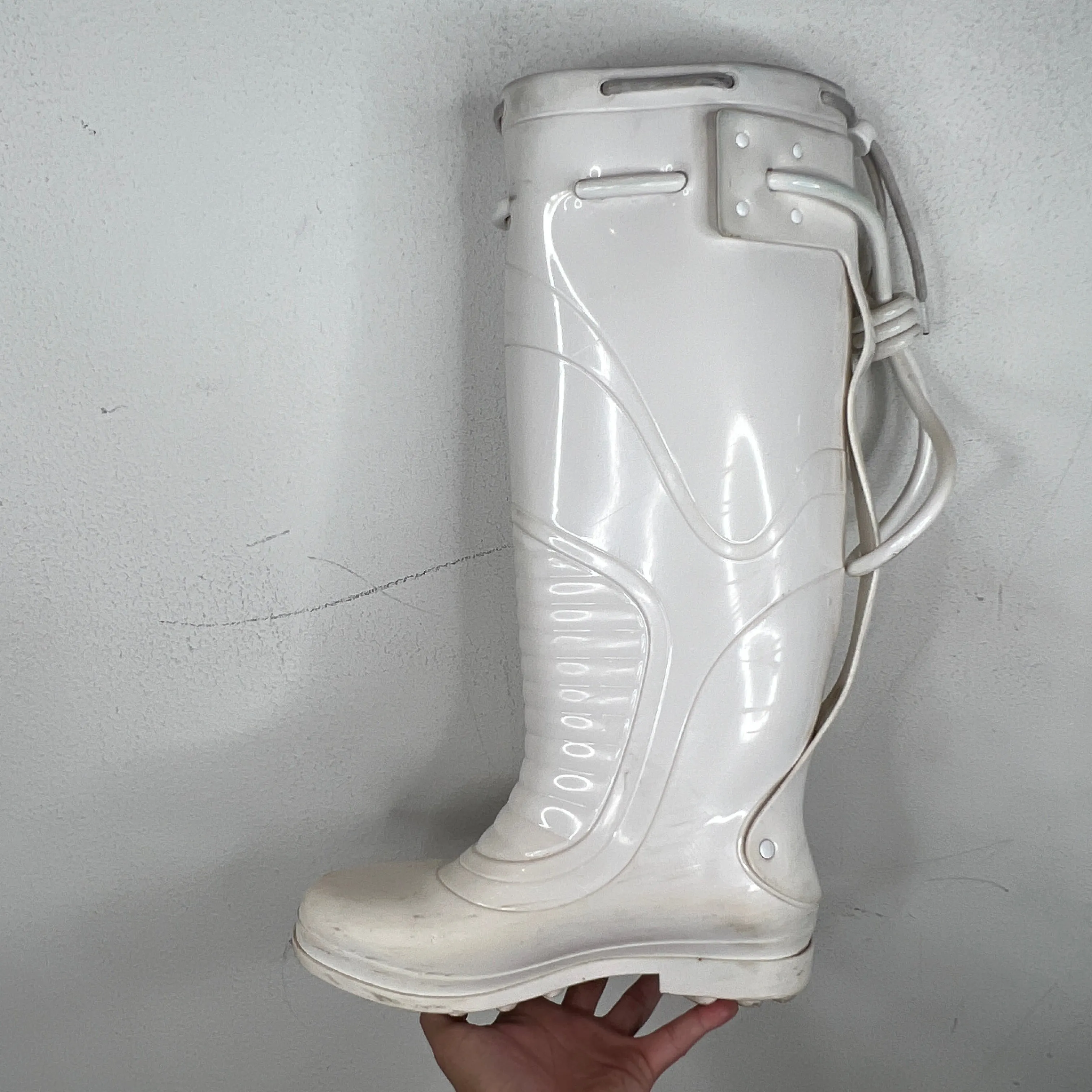Raf Simons White Future Wellington Boots
