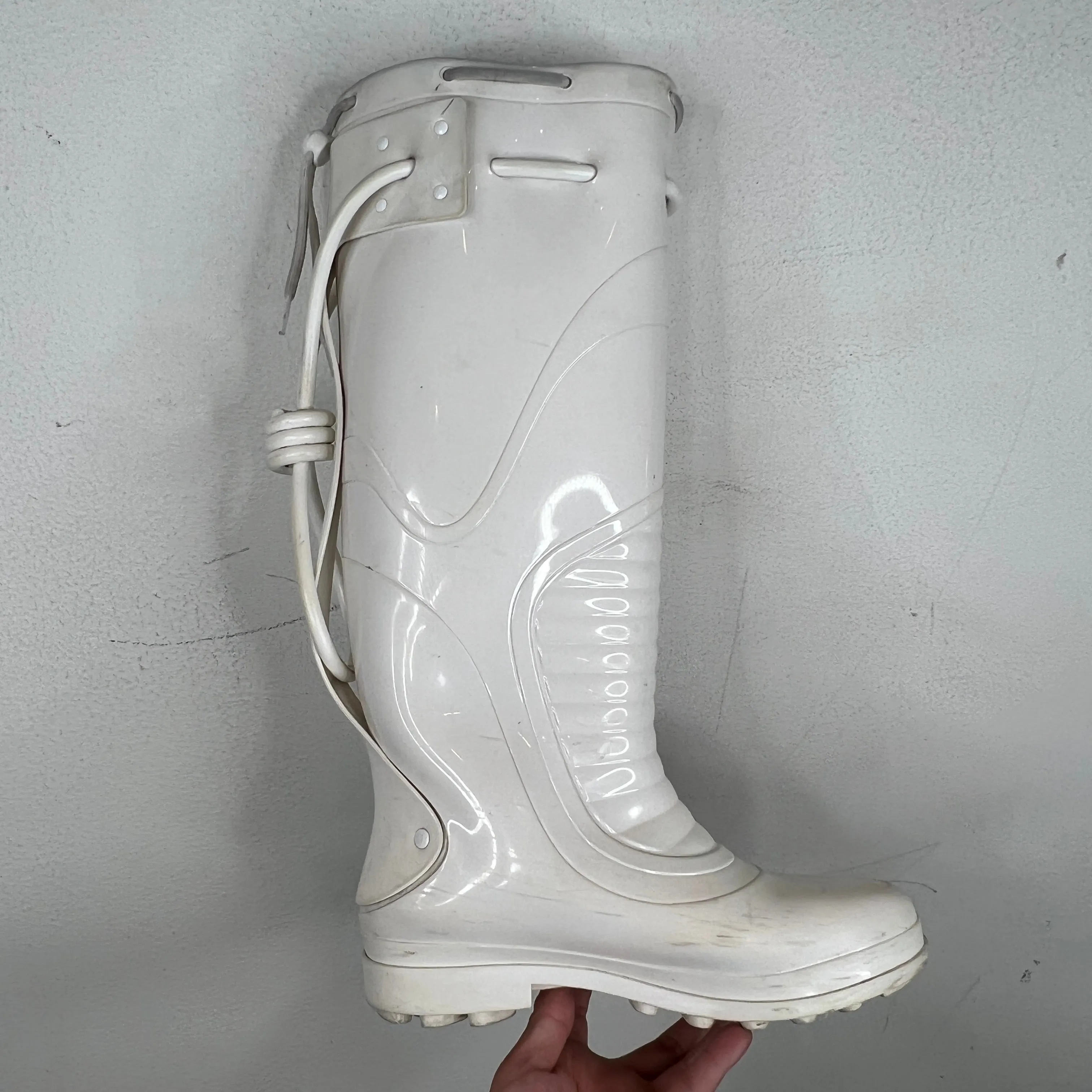 Raf Simons White Future Wellington Boots