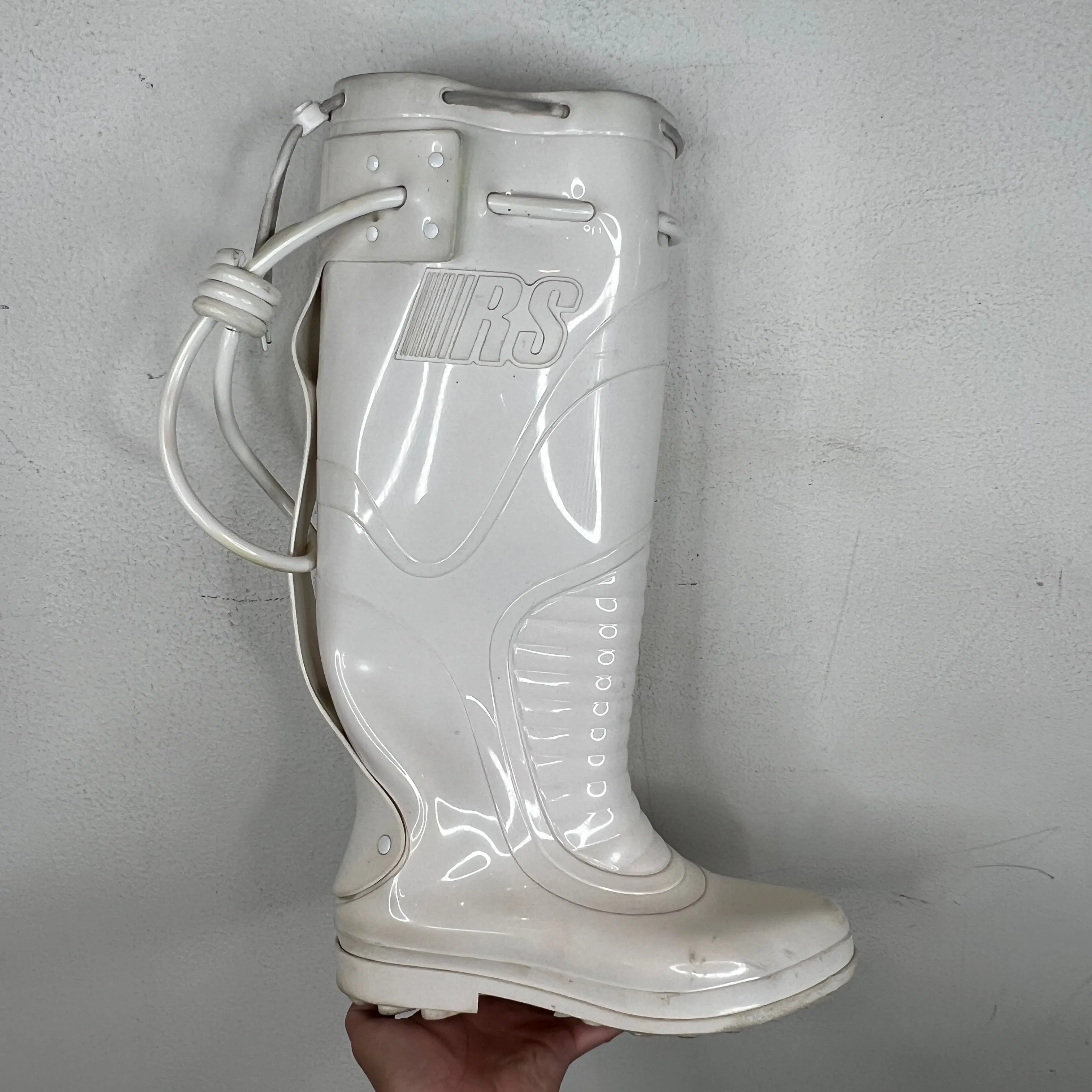 Raf Simons White Future Wellington Boots