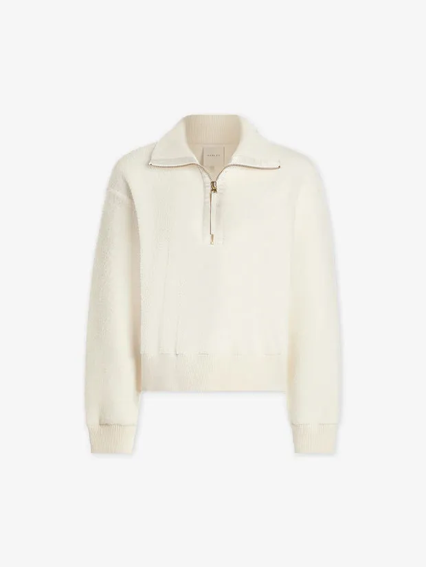 Roselle Half Zip Fleece Egret