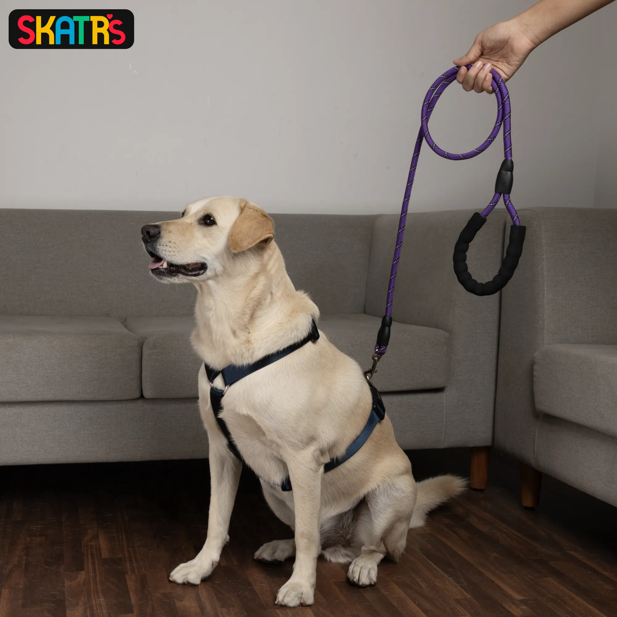 Skatrs Reflective Nylon Rope Leash for Dogs (Purple)