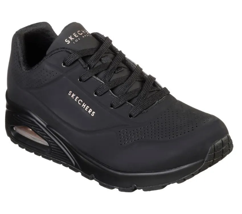 Skechers 'Uno Stand On Air' - Black Black Sole