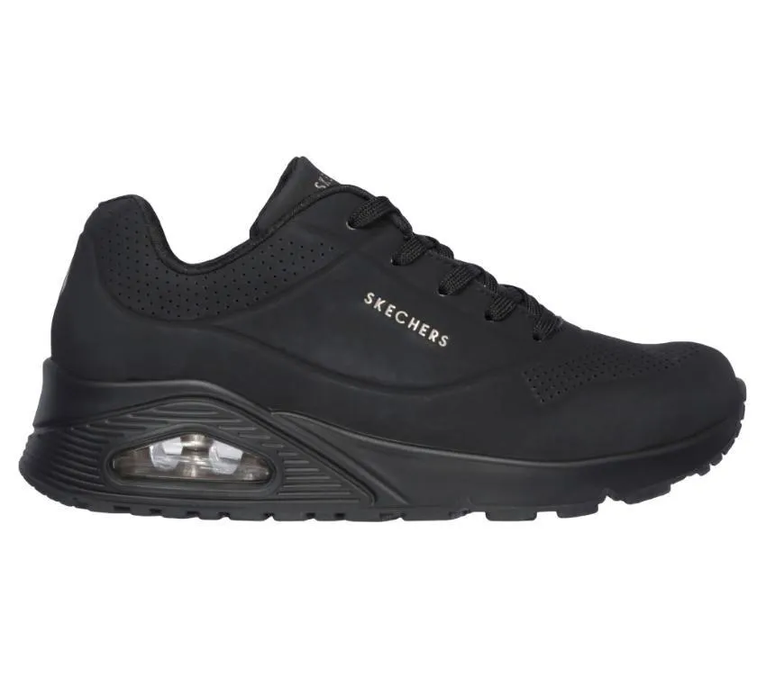 Skechers 'Uno Stand On Air' - Black Black Sole