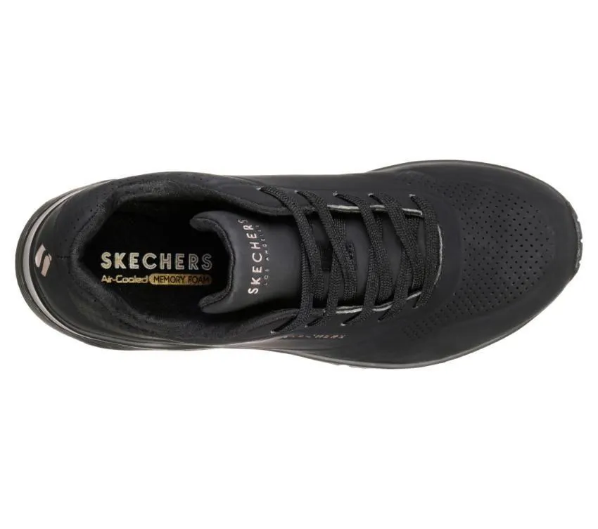 Skechers 'Uno Stand On Air' - Black Black Sole