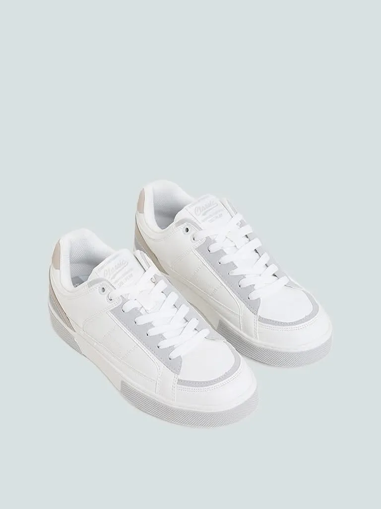 SOLEPLAY White & Grey Bumper Sneakers