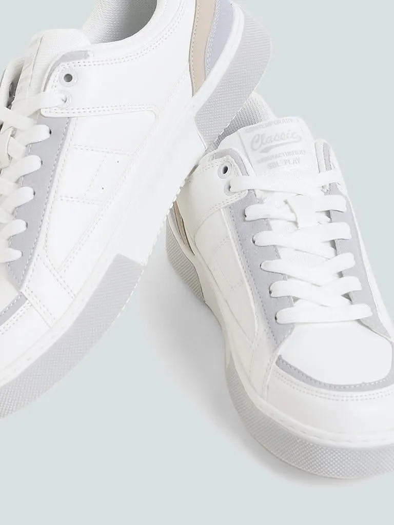 SOLEPLAY White & Grey Bumper Sneakers