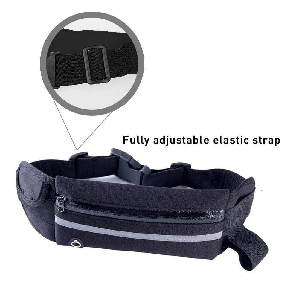 StashBandz Unisex Running Belt, Travel Money Belt, Fanny Pack, Waist Pack for Women and Men, 4 Big Security Pockets and Zipper, Fits All Size Phone, Passport, and More, Extra Wide Spandex Sports Bags