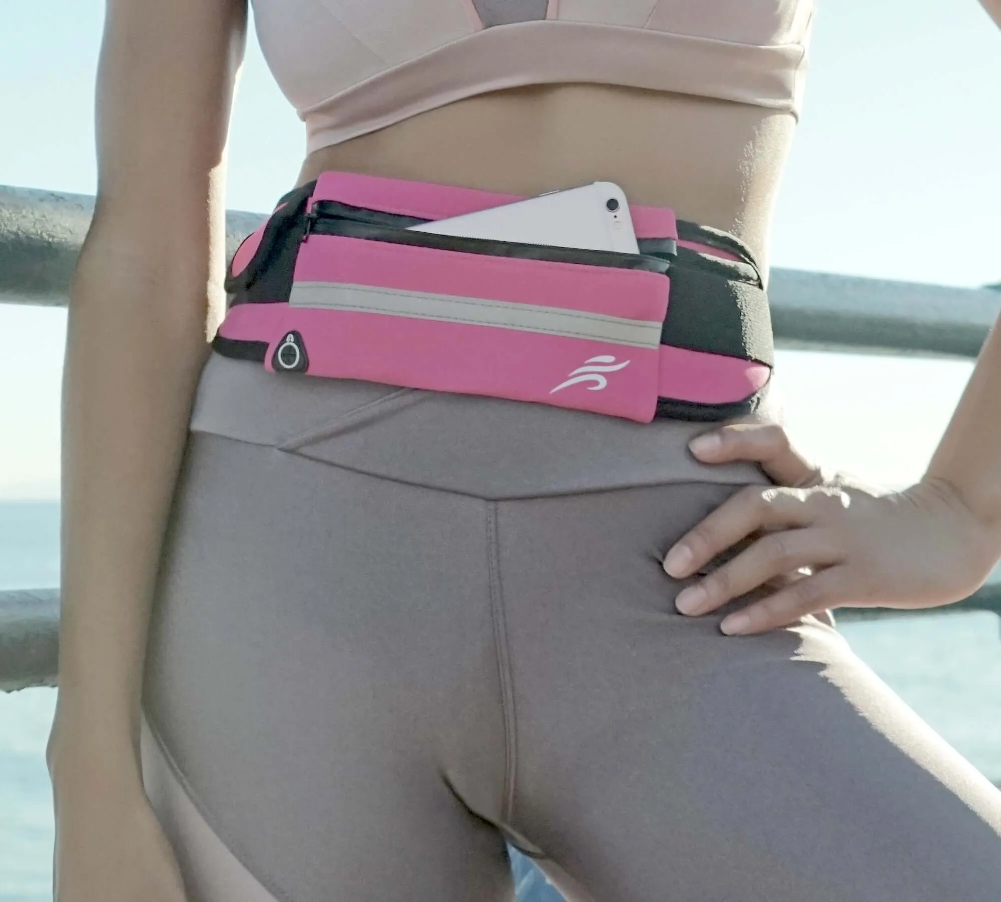StashBandz Unisex Running Belt, Travel Money Belt, Fanny Pack, Waist Pack for Women and Men, 4 Big Security Pockets and Zipper, Fits All Size Phone, Passport, and More, Extra Wide Spandex Sports Bags