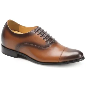 This item only ships to Europe -  - 7 CM / 2.76 Inches CMR CHAMARIPA Elegant Oxfords Elevator Dress Shoes Cow Leather Wedding Shoes