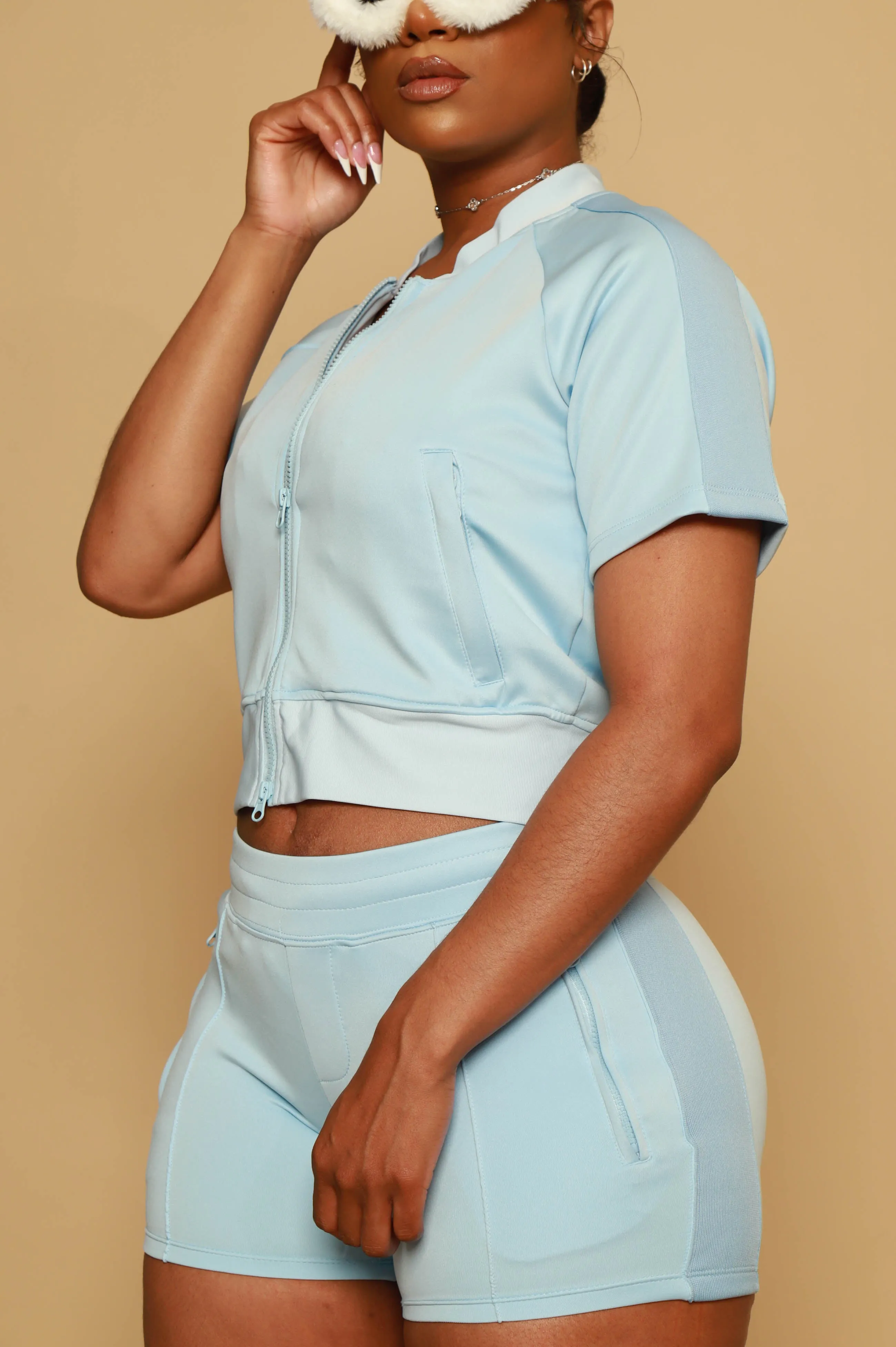 Toxic Short Sleeved Lined Tracksuit - Blue