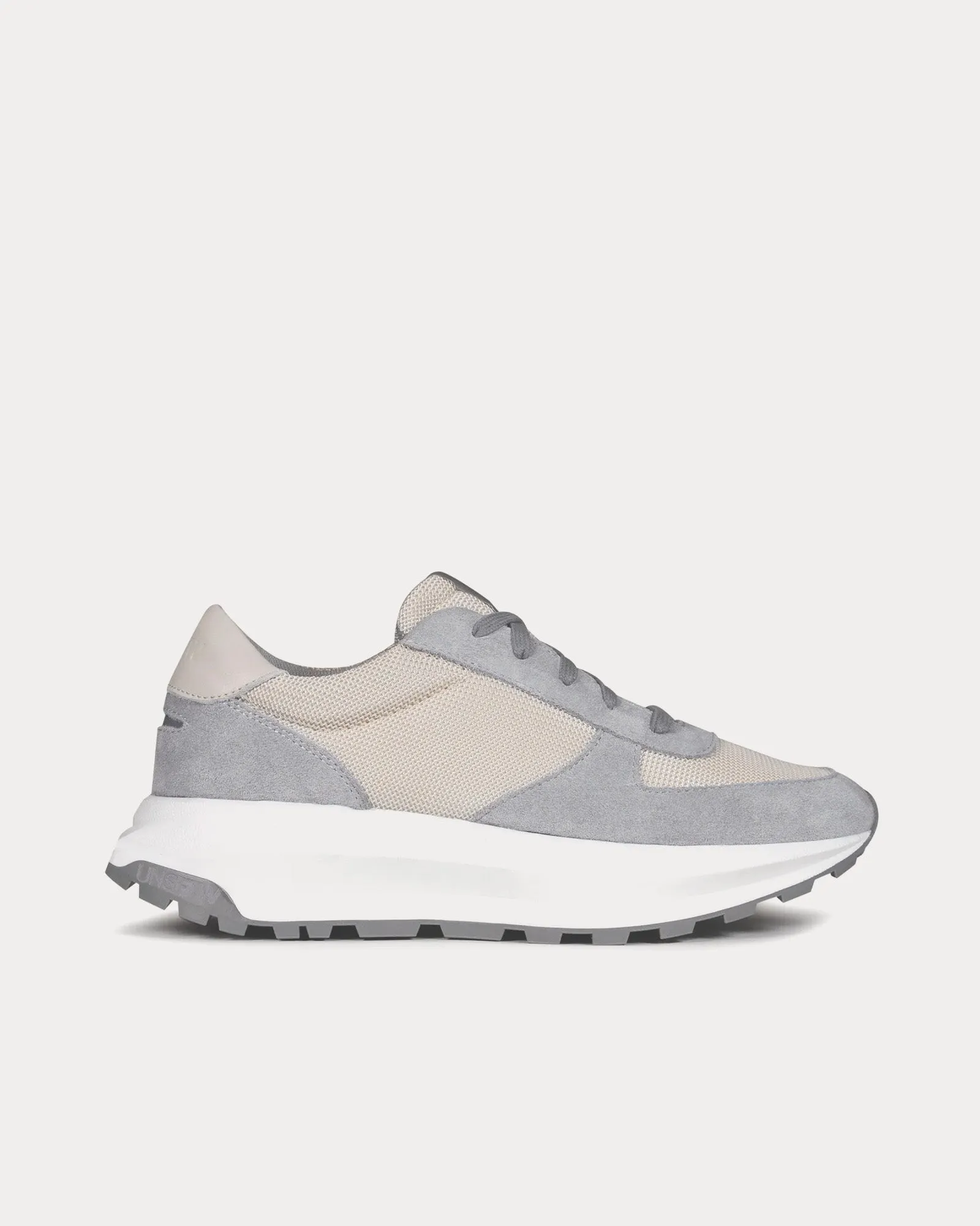 Trinity Leather & Suede Off White / Grey Low Top Sneakers