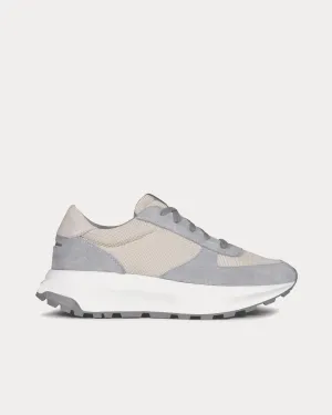 Trinity Leather & Suede Off White / Grey Low Top Sneakers