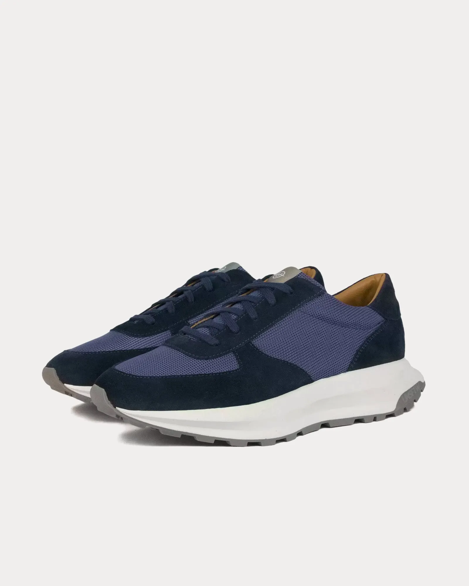Trinity Luxe Suede Navy / White Low Top Sneakers