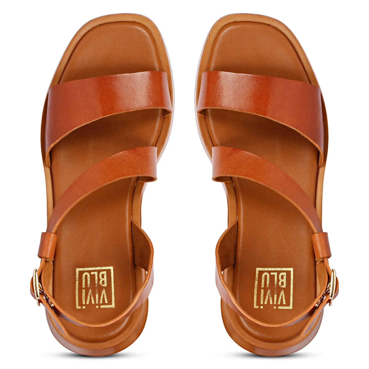 Vivi Blu - Nasrin Wedges Footwear - Cognac