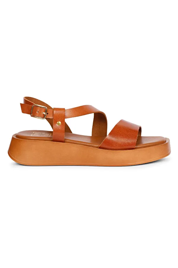 Vivi Blu - Nasrin Wedges Footwear - Cognac