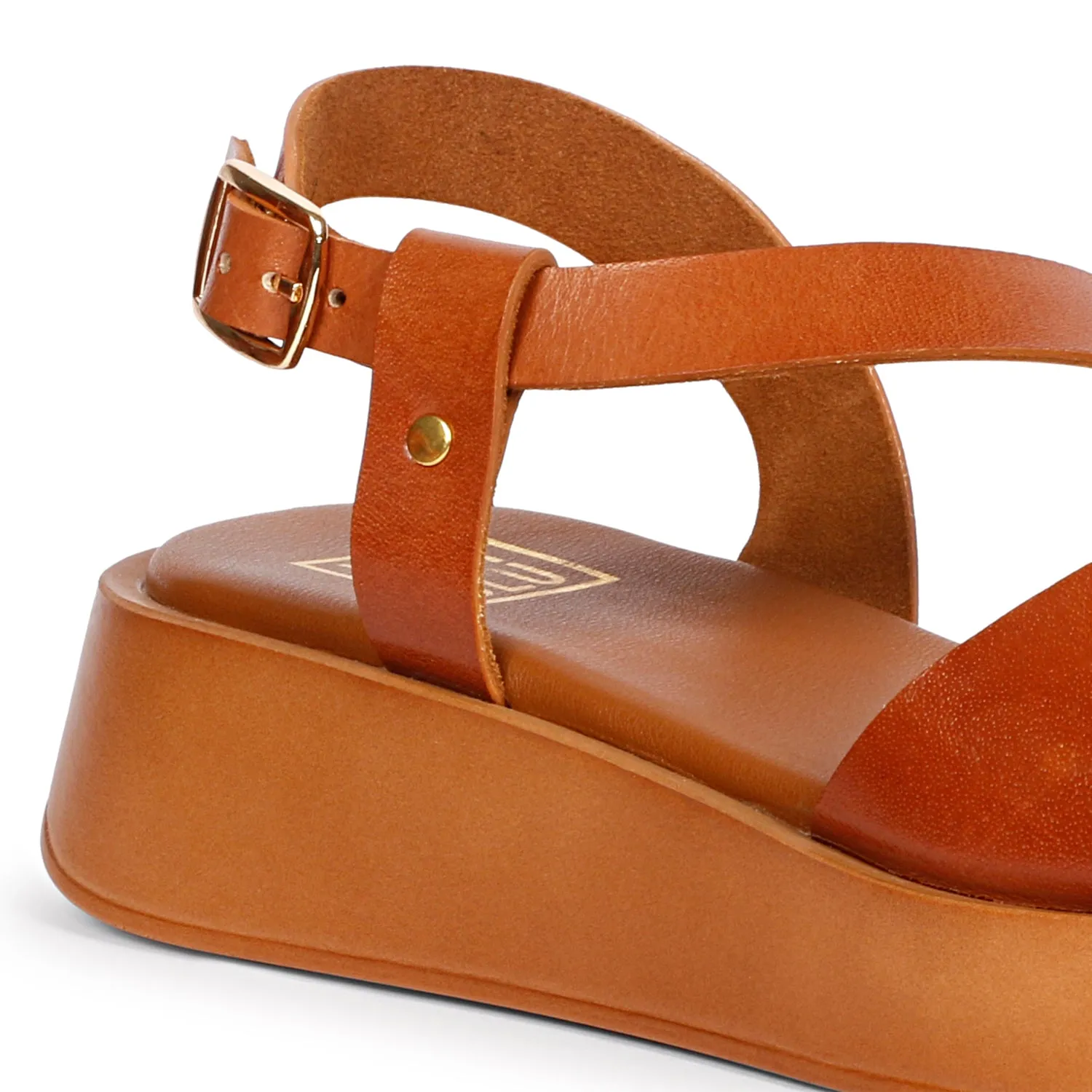 Vivi Blu - Nasrin Wedges Footwear - Cognac