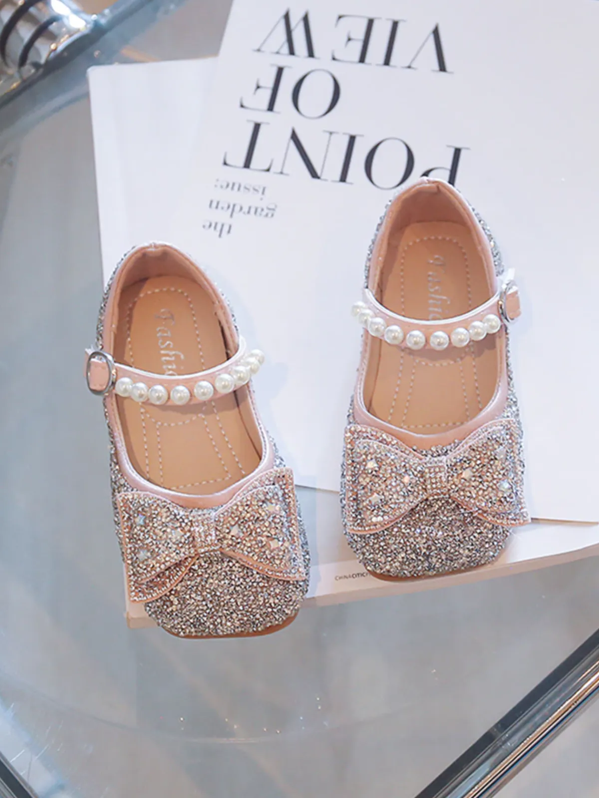 Watch Me Sparkle Bow Mary Jane Shoes by Liv and Mia