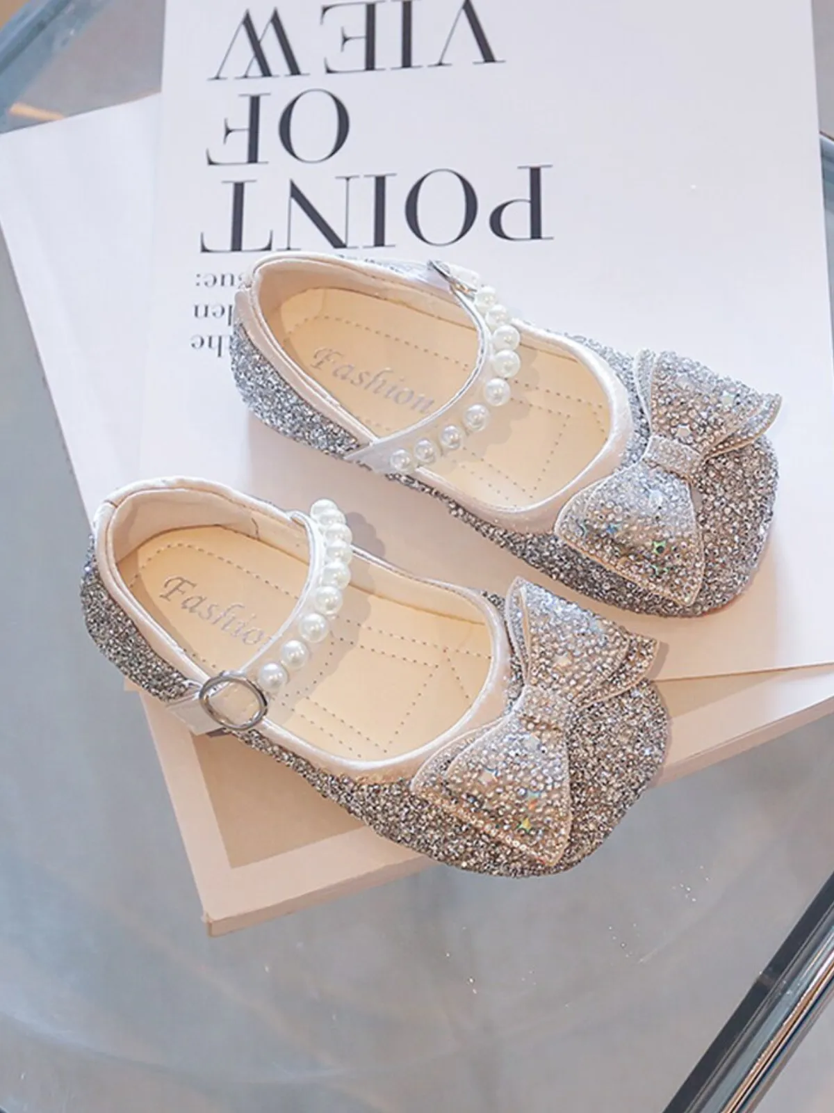 Watch Me Sparkle Bow Mary Jane Shoes by Liv and Mia