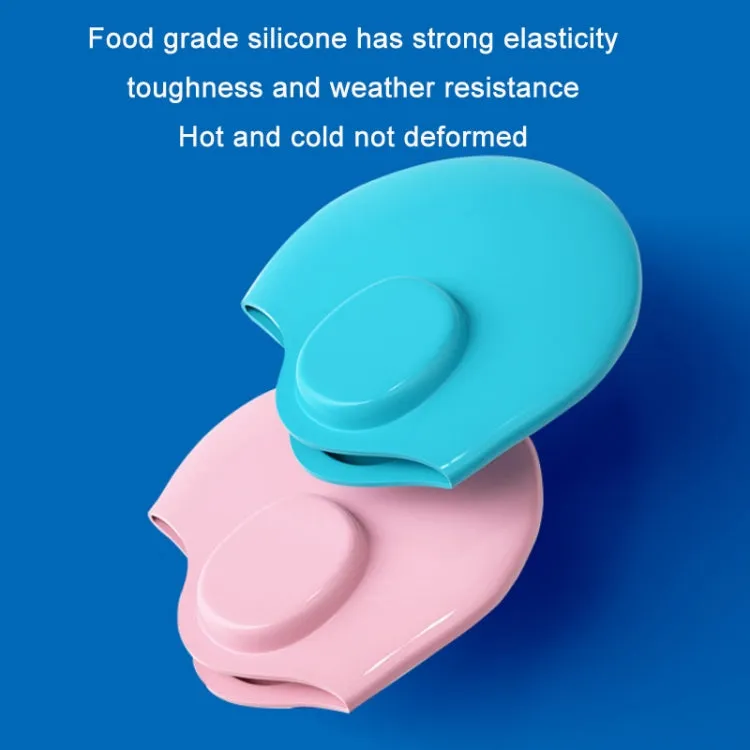 WAVE Waterproof Solid Color Ear Guard Silicone Swimming Cap, Color: Black