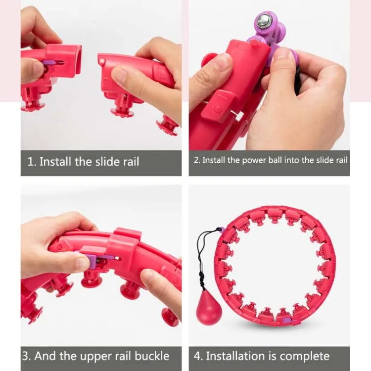 Weighted Fitness Hoop Abdomen Circle, Specification: 19 Knots (Pink)