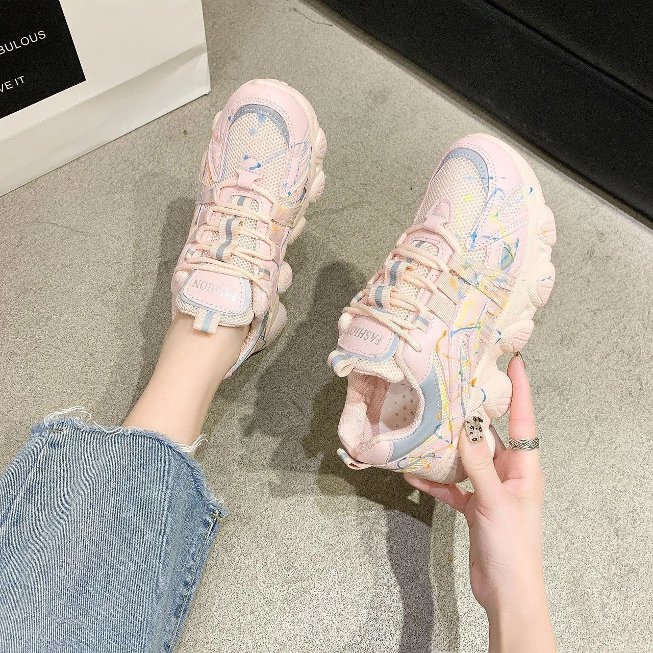 Women’s Trendy Sneakers - Korean Style Casual Shoes