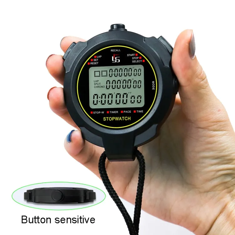 YS Stopwatch Timer Training Fitness Competition Stopwatch, Style: YS-730 30 Memories(Black)
